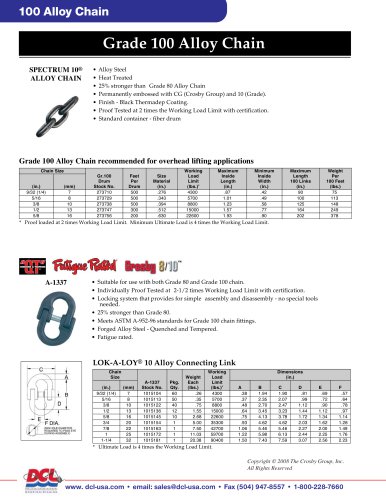 Grade 100 Alloy Chain & Lok-a-loy Connecting Link