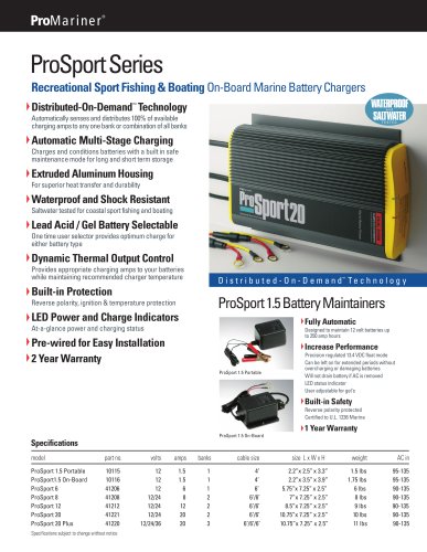 ProSport Series On-Board Marine Battery Chargers