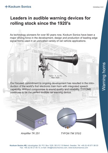 Leaders in audible warning devices for rolling stock since the 1920's