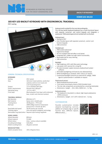 Backlit keyboard with ergonomical trackball