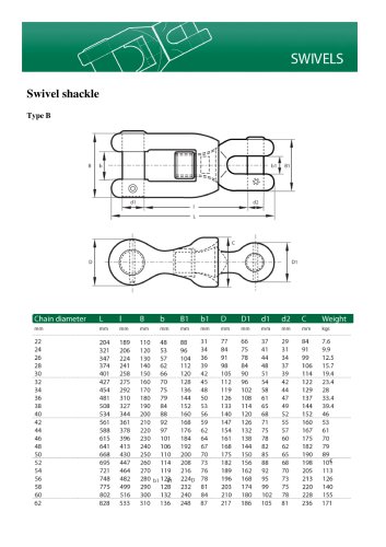 Swivel shackle Type B