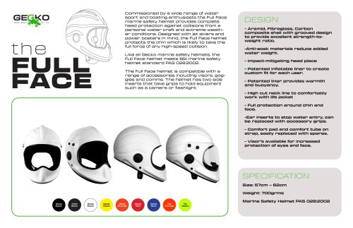 Full Face Data Sheet