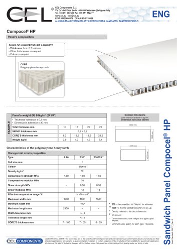 Sandwich panel COMPOCEL HP