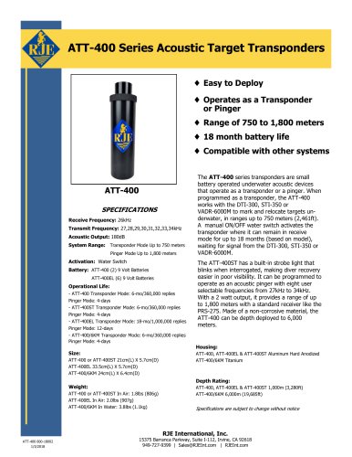 ATT-400 Series Acoustic Target Transonders