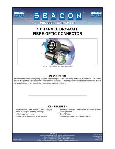 SCE-DS-0001 4 Channel Dry-Mate Fiber Optic Rev 2