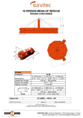 10 PERSON MEAN OF RESCUE ROUND CONTAINER