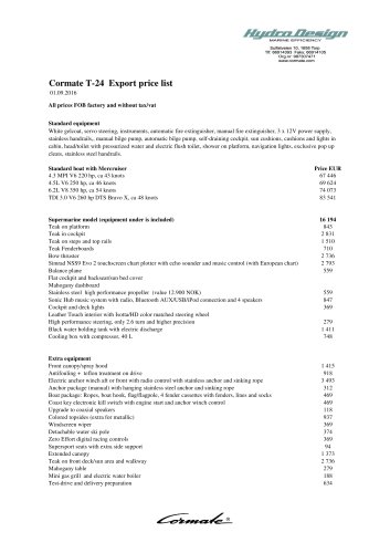 Cormate T-24 Export price list