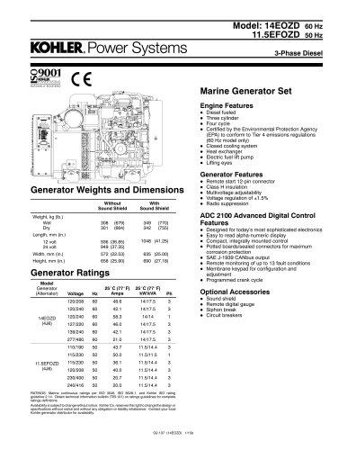 14EOZD 60 Hz / 11.5EFOZD 50 Hz