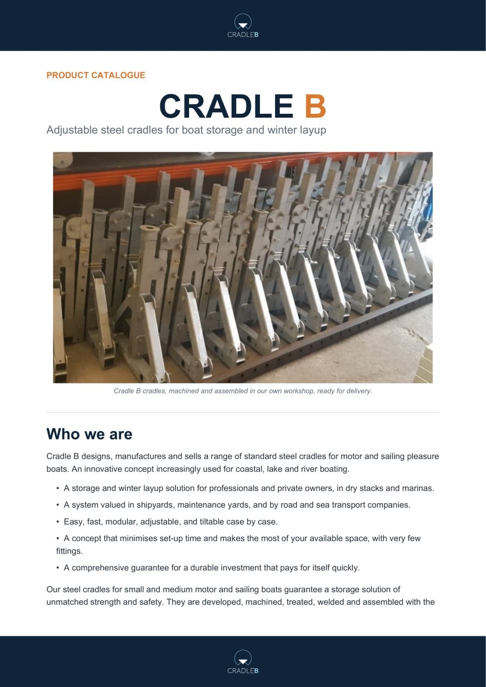 Cradle B Brochure - Custom Boat Storage Cradles - CRADLE B